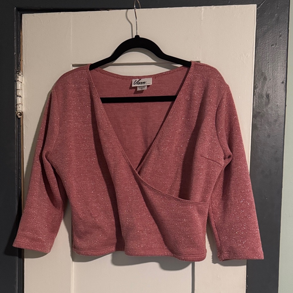 Vixen Allure Top in Pink Sparkle XL